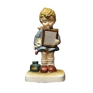 Vintage Hummel‎ Style Boy Figurine with Clipboard Book Inkwell Artist Scholar 6”